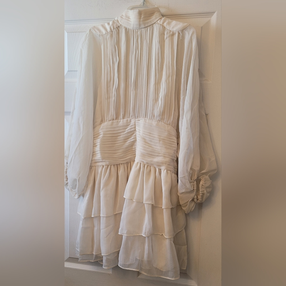 Mock Neck Tiered Mini Dress